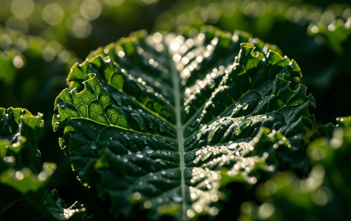 Detail of fresh green leaves