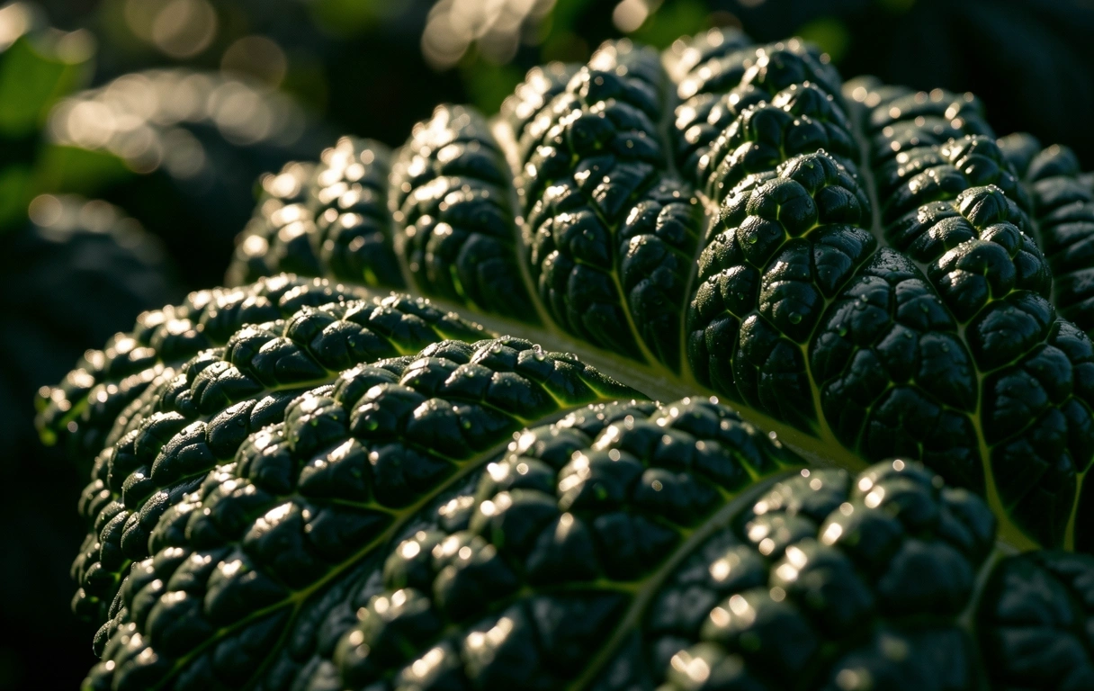 Fresh macro kale texture