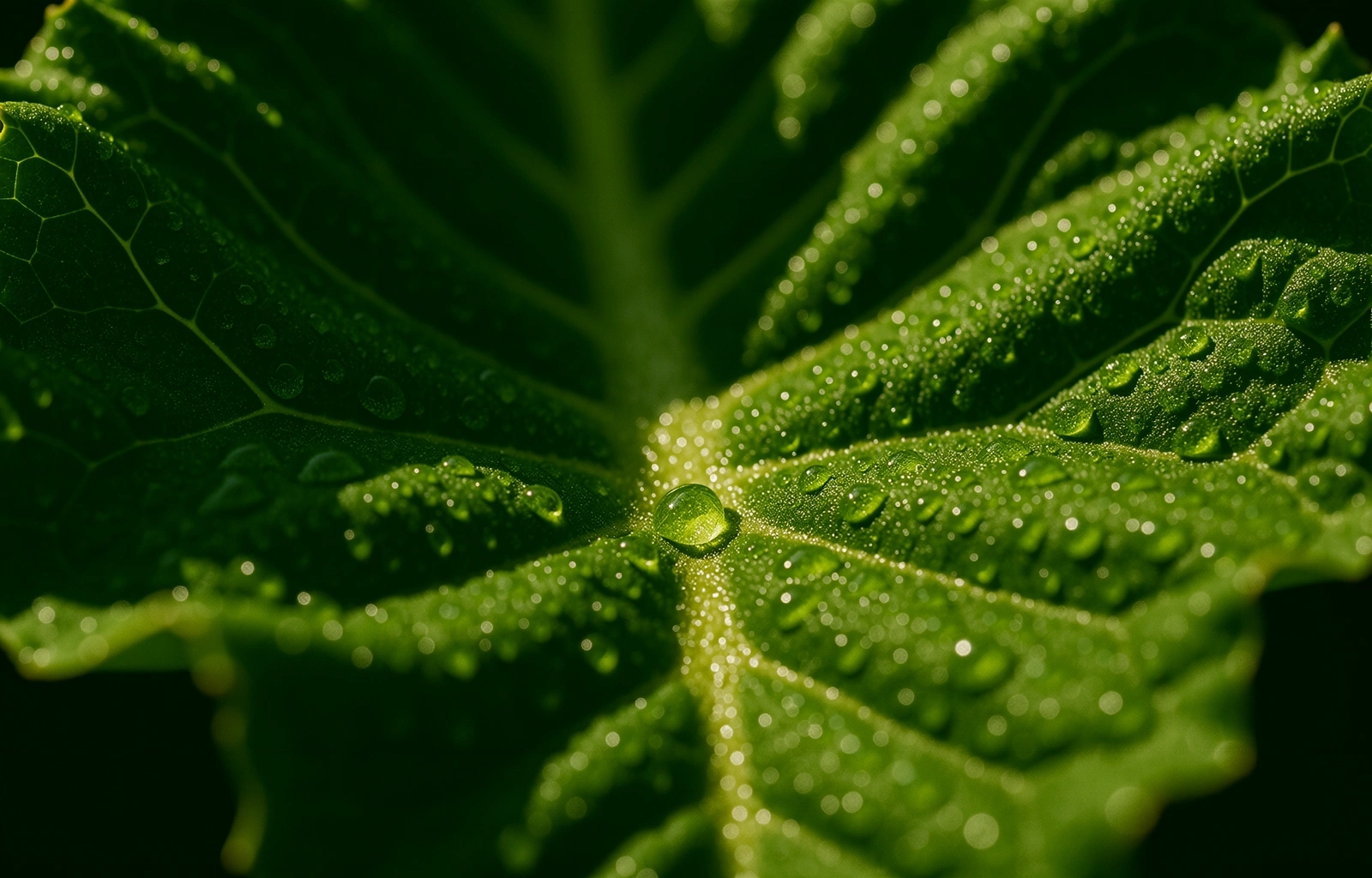 Water droplets on leaf