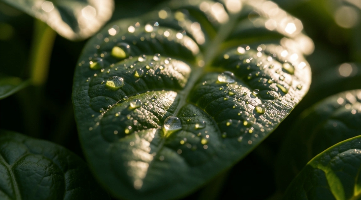 Fresh green spinach reflecting our commitment to natural balance